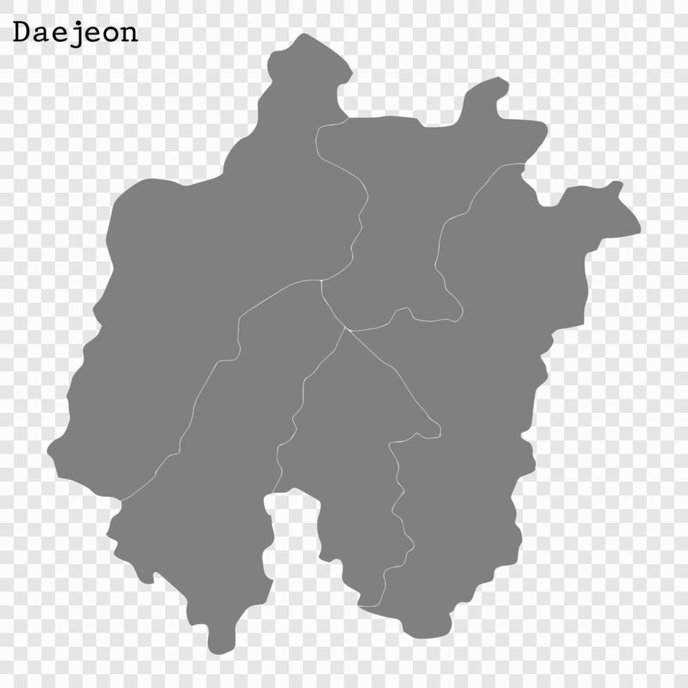hoog kwaliteit kaart provincie van zuiden Korea vector