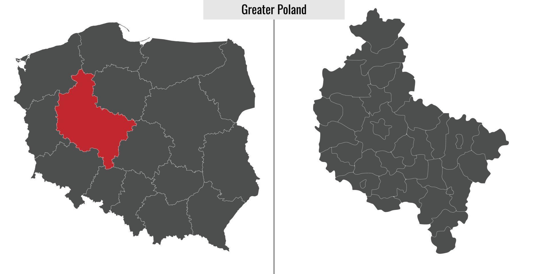 kaart provincie van Polen vector