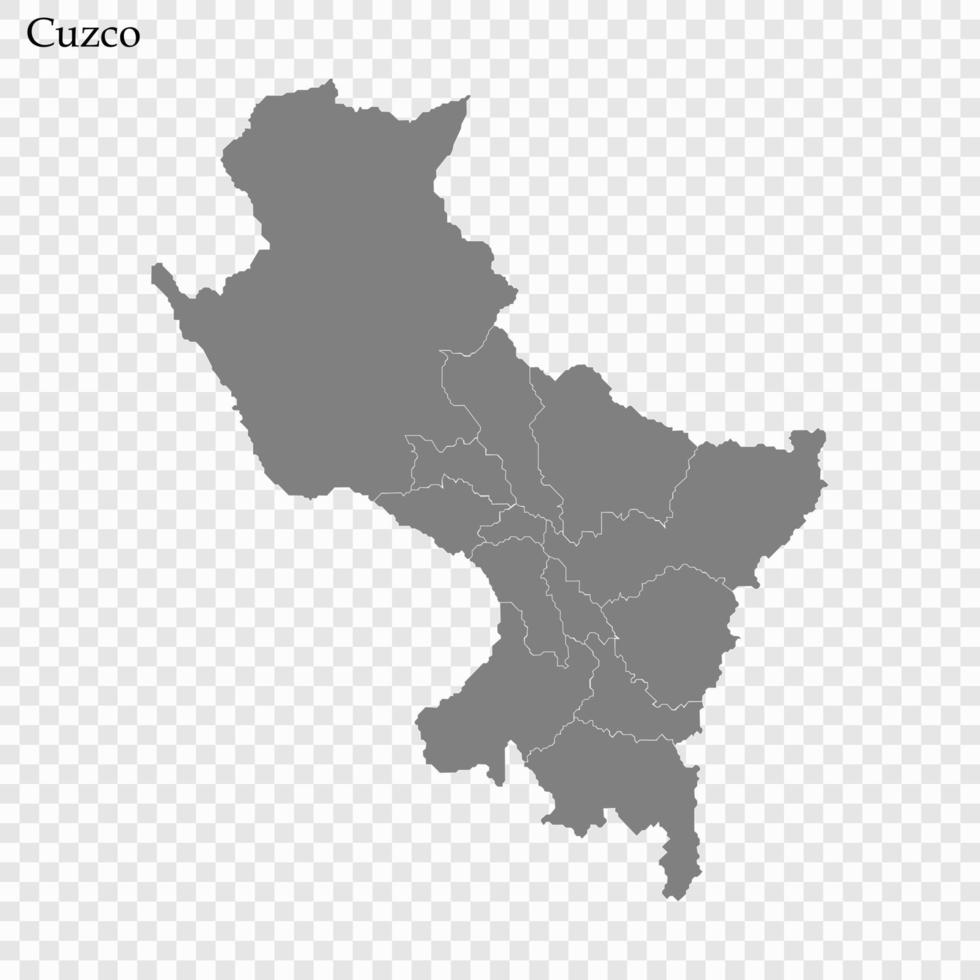 hoog kwaliteit kaart is een provincie van Peru vector