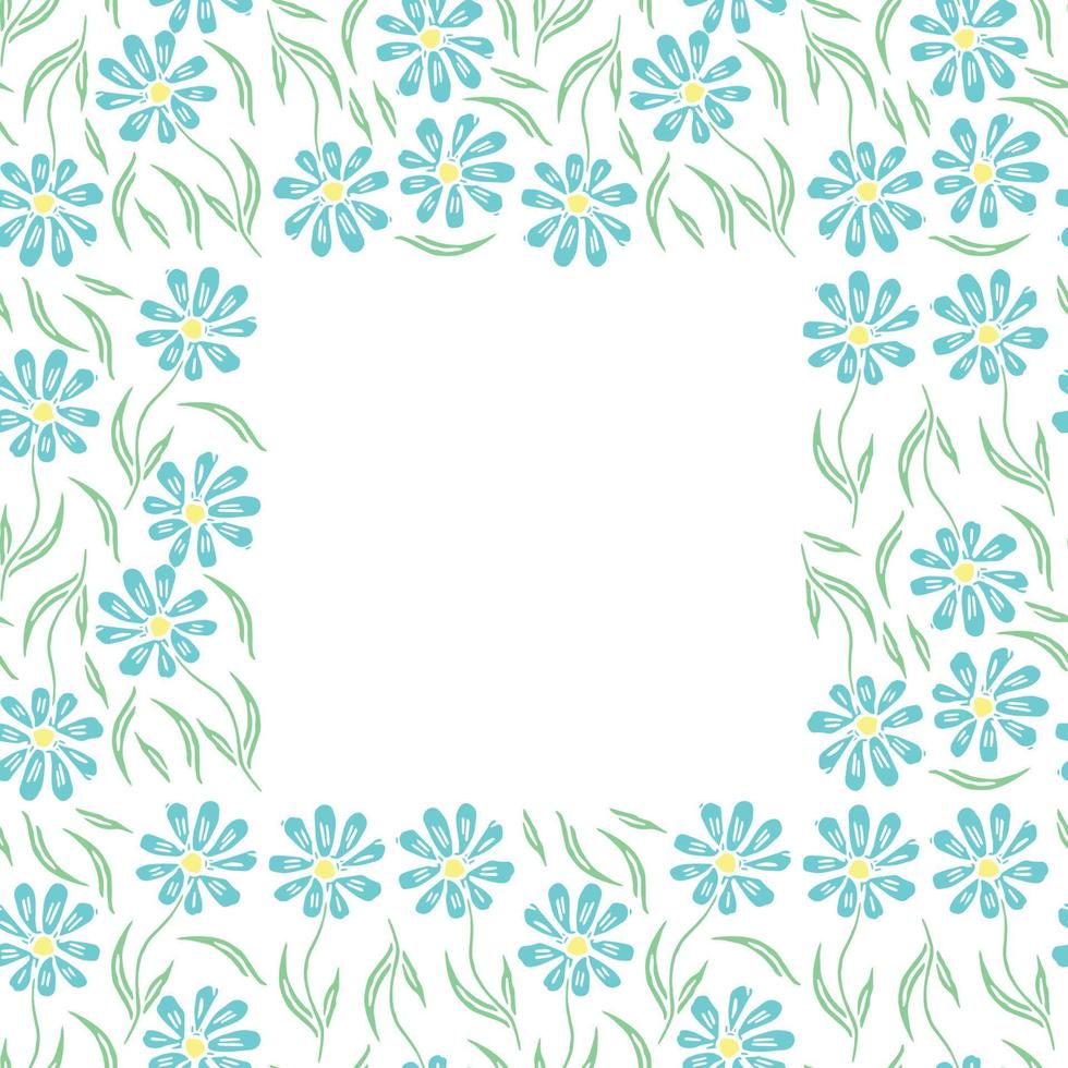naadloos bloemen kader. tekening achtergrond met bloemen. voorjaar patroon vector