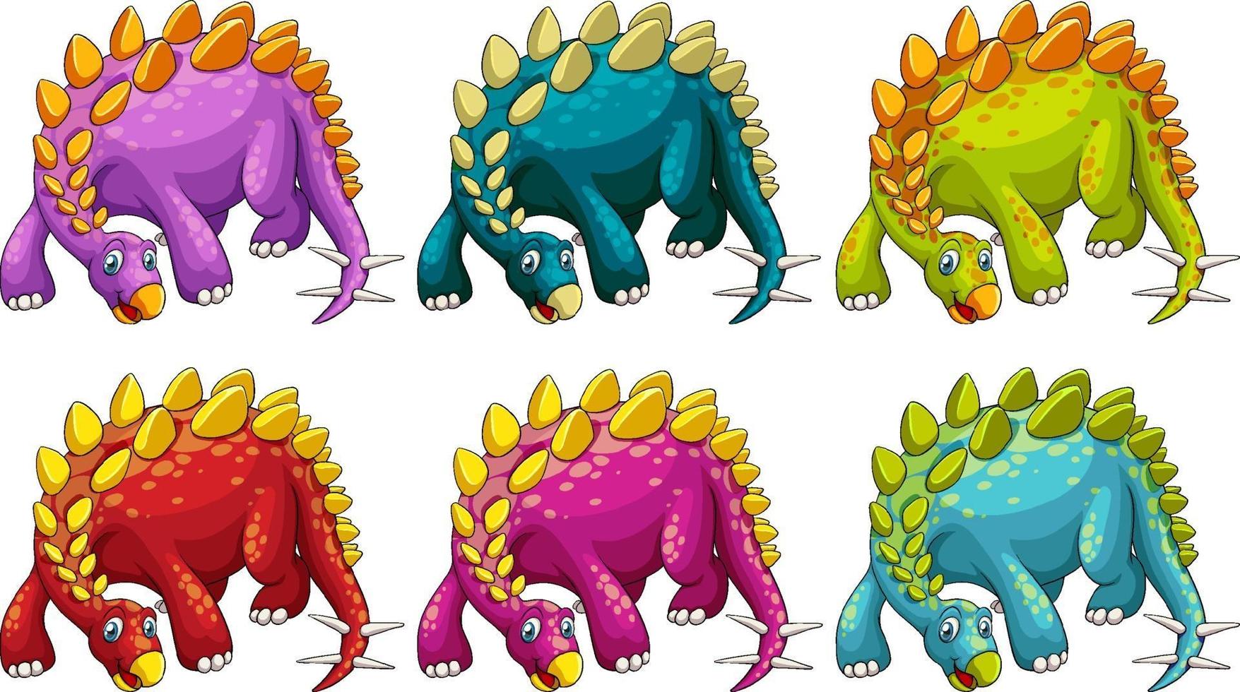 een stripfiguur van een stegosaurus-dinosaurus vector