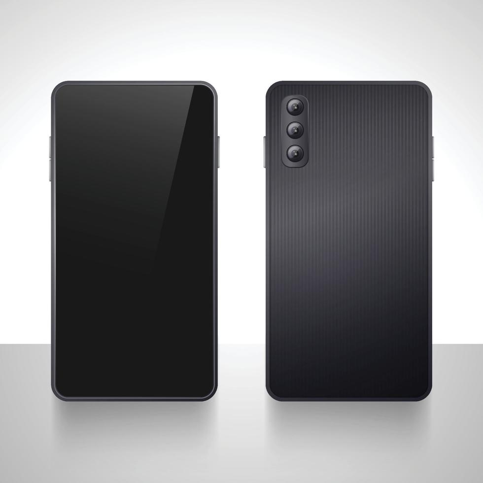 3d zwart mobiel telefoon mockup vector