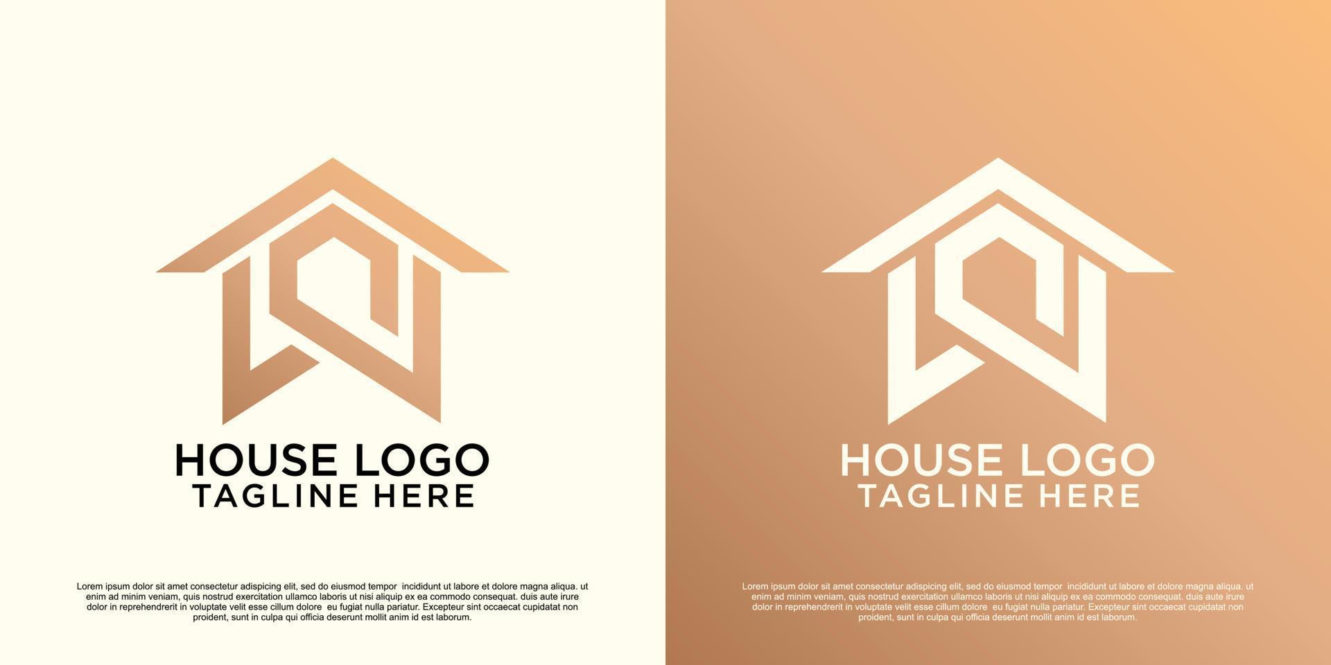 echt landgoed logo ontwerp met uniek en nieuw concept eigendom en huis vector