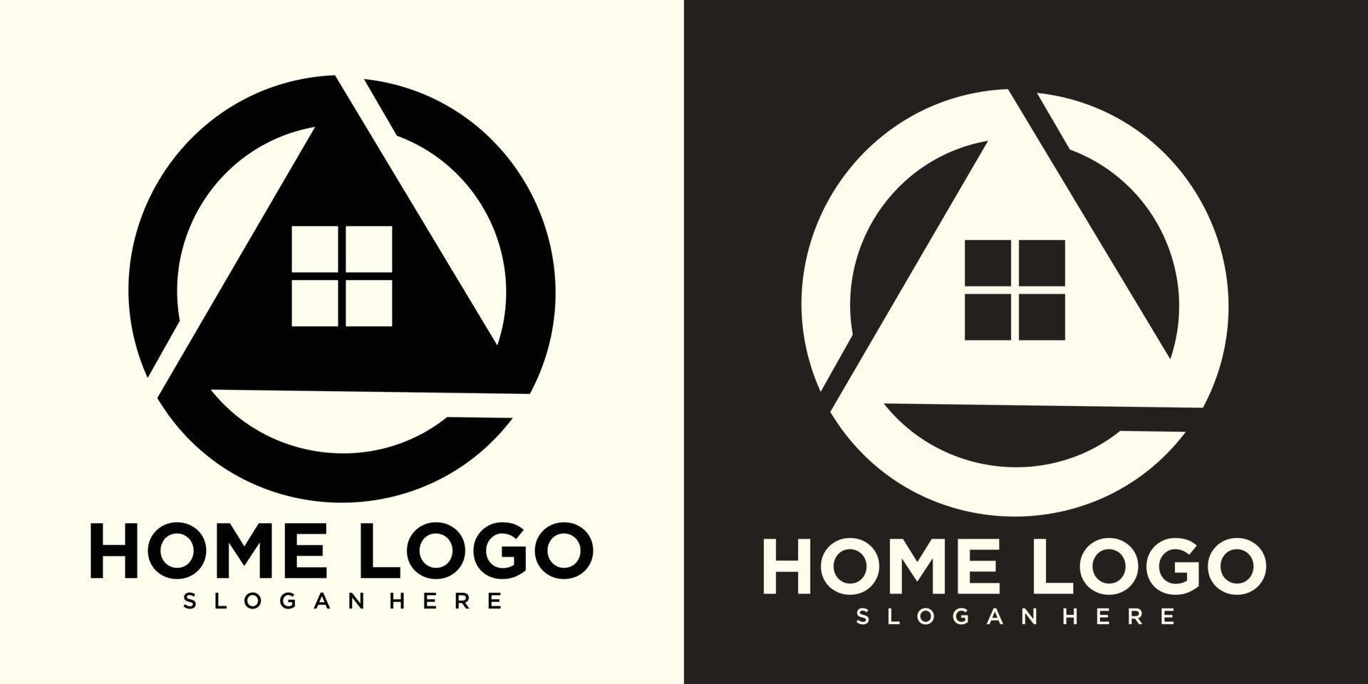 echt landgoed logo ontwerp met uniek en nieuw concept eigendom en huis vector