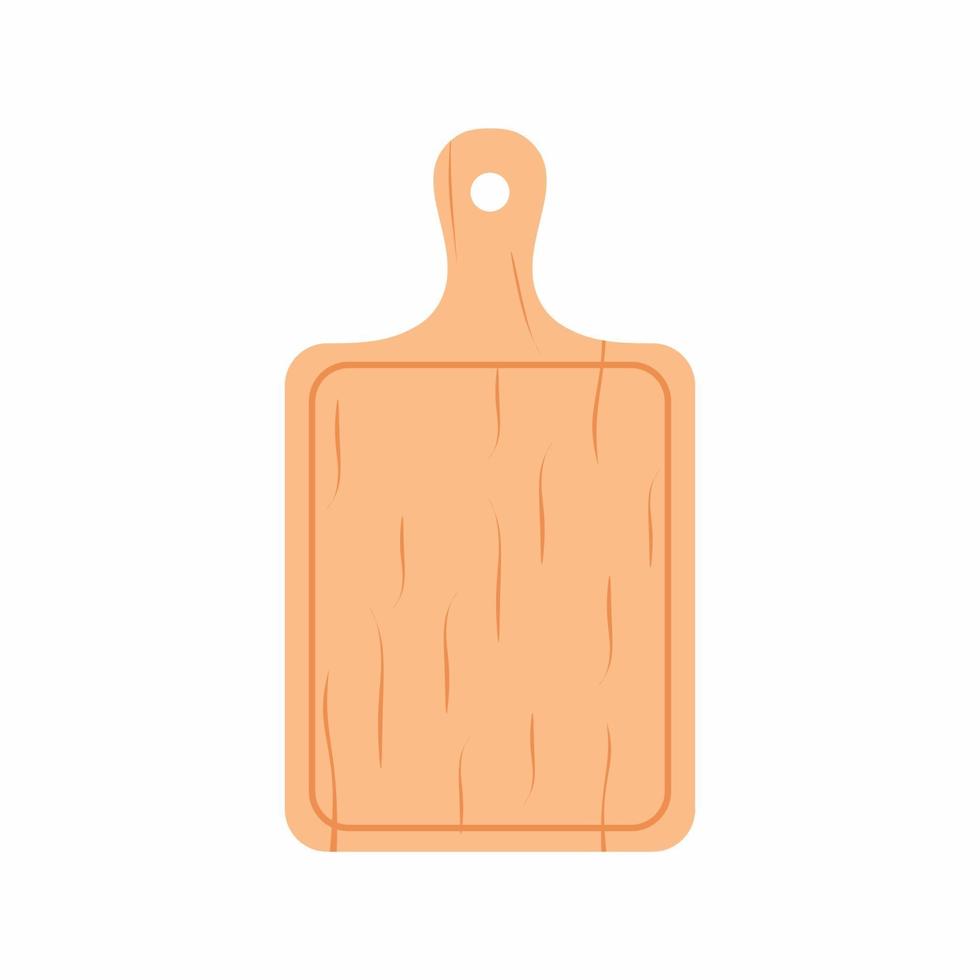 houten snijplanken. keukengerei pictogram op witte achtergrond. snijplanken gemaakt van natuurlijk bamboe. chef-kok en restaurant, keukenconcept in cartoon-stijl. platte vectorillustratie vector