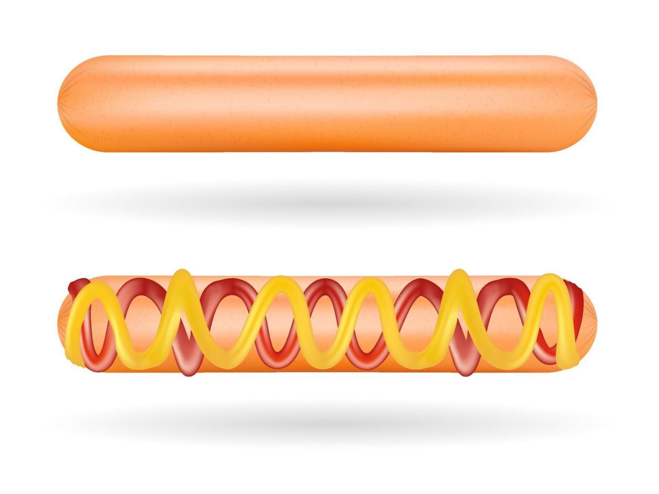 set van hotdogs op een witte achtergrond vector