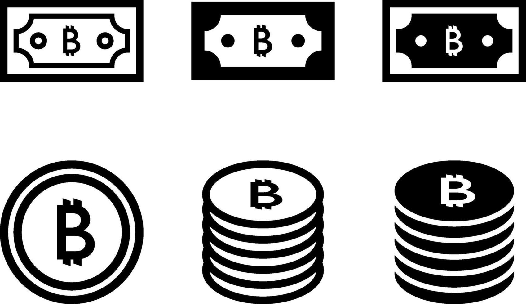 papiergeld en munten set vector