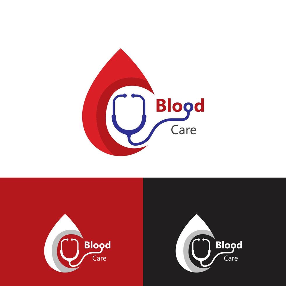 bloed zorg logo ontwerp concept vector, Gezondheid logo sjabloon, icoon, symbool vector