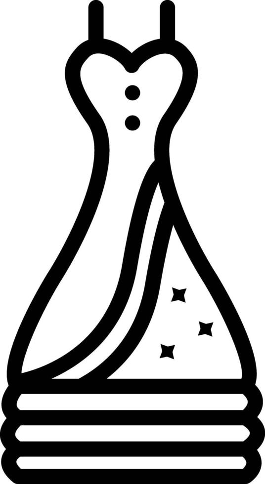 lijn pictogram voor jurk vector