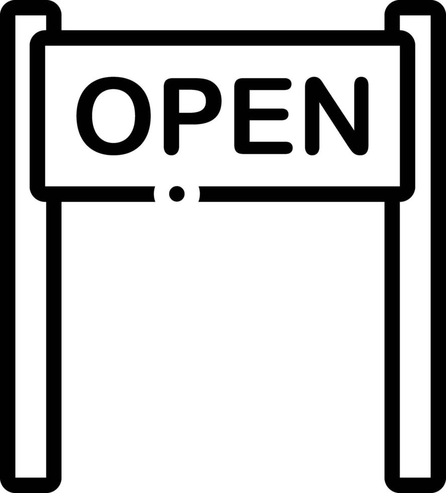 lijn pictogram voor open teken vector