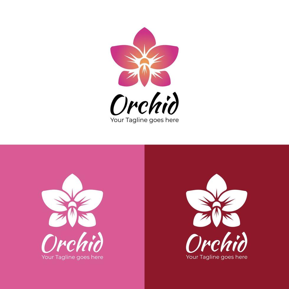 orchidee logo ontwerp, geschikt voor schoonheid, spa, hotel, huidverzorging, bloem winkel ondernemingen vector