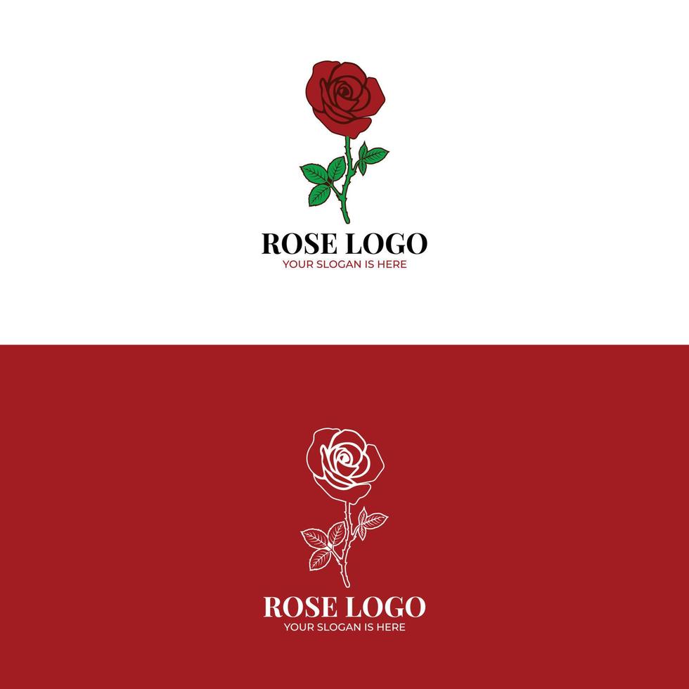 roos logo ontwerp, geschikt voor bloem winkels, cosmetica, huidverzorging, kleren. vector