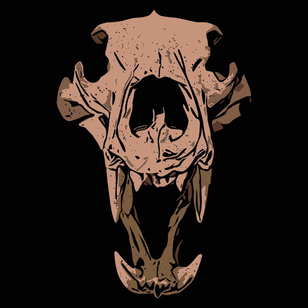 een beer schedel met een rood gezicht en een zwart achtergrond. vector