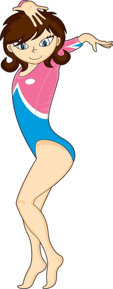 schattig tekenfilm gymnast gymnastiek sport en vrije tijd illustratie vector