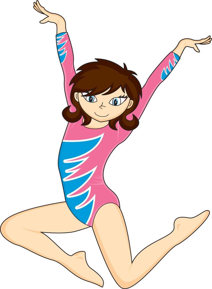 schattig tekenfilm gymnast gymnastiek sport en vrije tijd illustratie vector