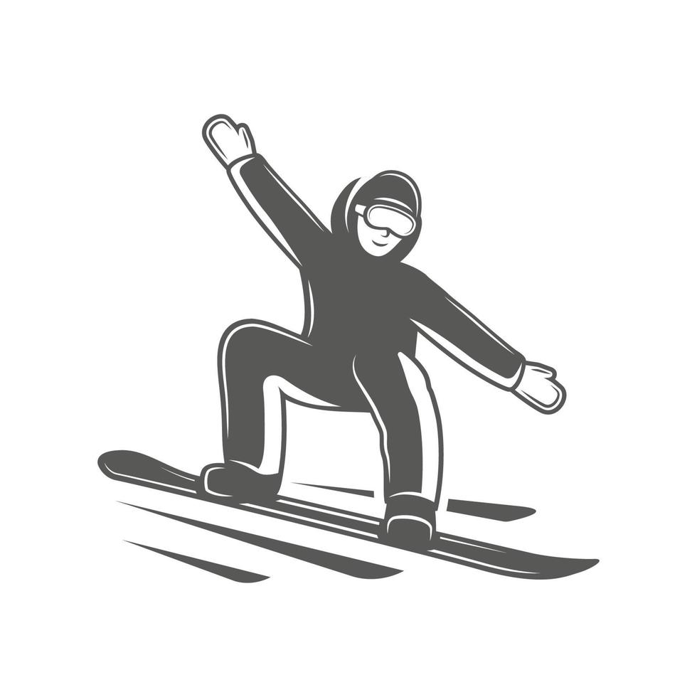 snowboarder geïsoleerd Aan wit achtergrond vector