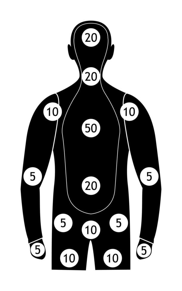 menselijk silhouet pistool schieten papieren doelen vector