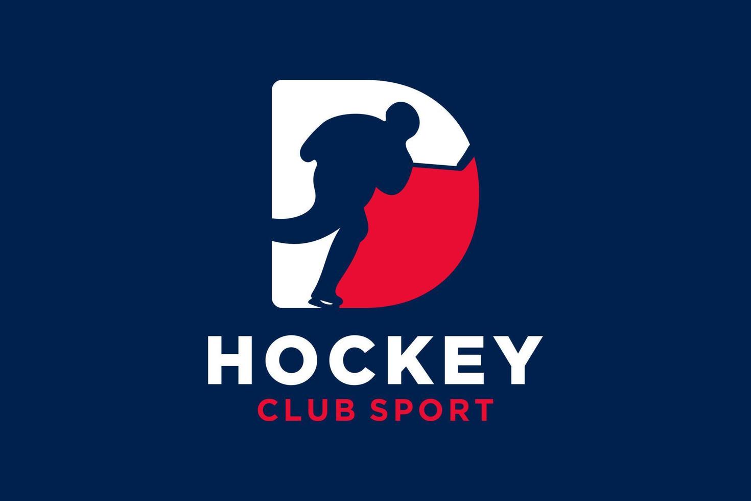 vector initialen brief d met hockey creatief meetkundig modern logo ontwerp.