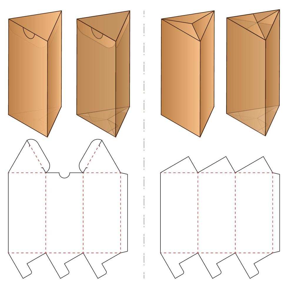 doos verpakking gestanst sjabloonontwerp. 3D-model vector