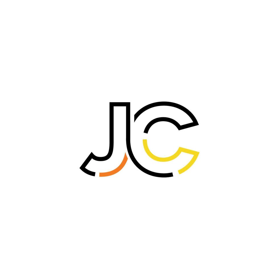 abstract brief jc logo ontwerp met lijn verbinding voor technologie en digitaal bedrijf bedrijf. vector