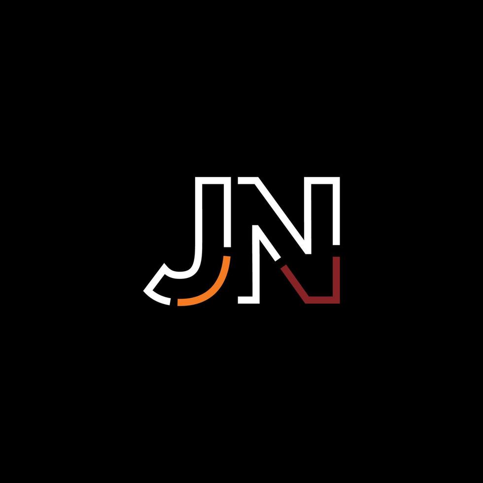 abstract brief jn logo ontwerp met lijn verbinding voor technologie en digitaal bedrijf bedrijf. vector