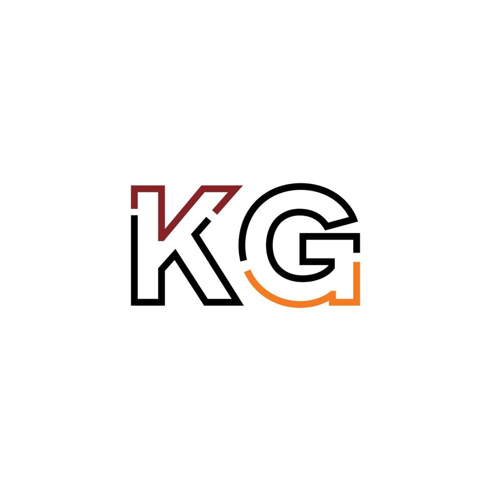 abstract brief kg logo ontwerp met lijn verbinding voor technologie en digitaal bedrijf bedrijf. vector