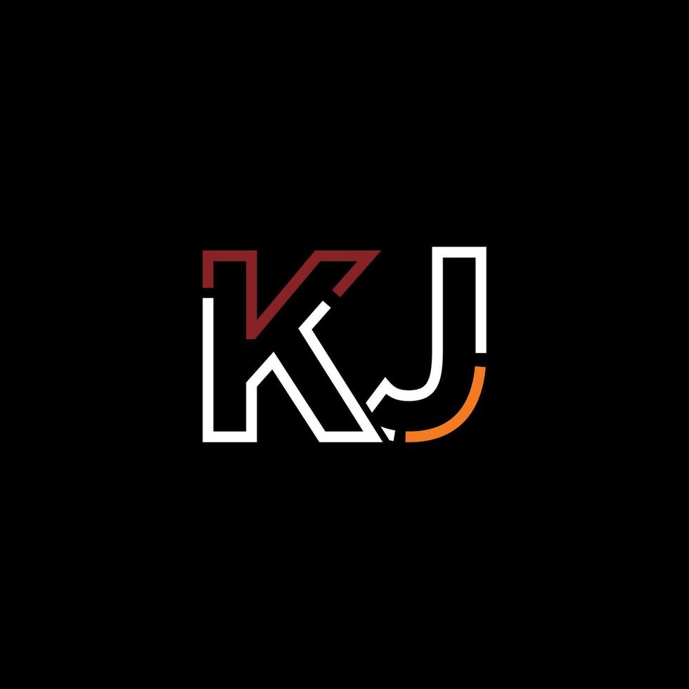 abstract brief kj logo ontwerp met lijn verbinding voor technologie en digitaal bedrijf bedrijf. vector