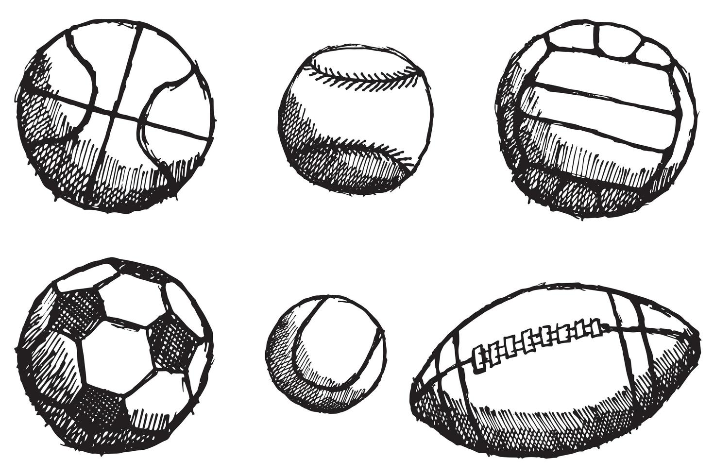 bal schets set met schaduw geïsoleerd op een witte achtergrond vector