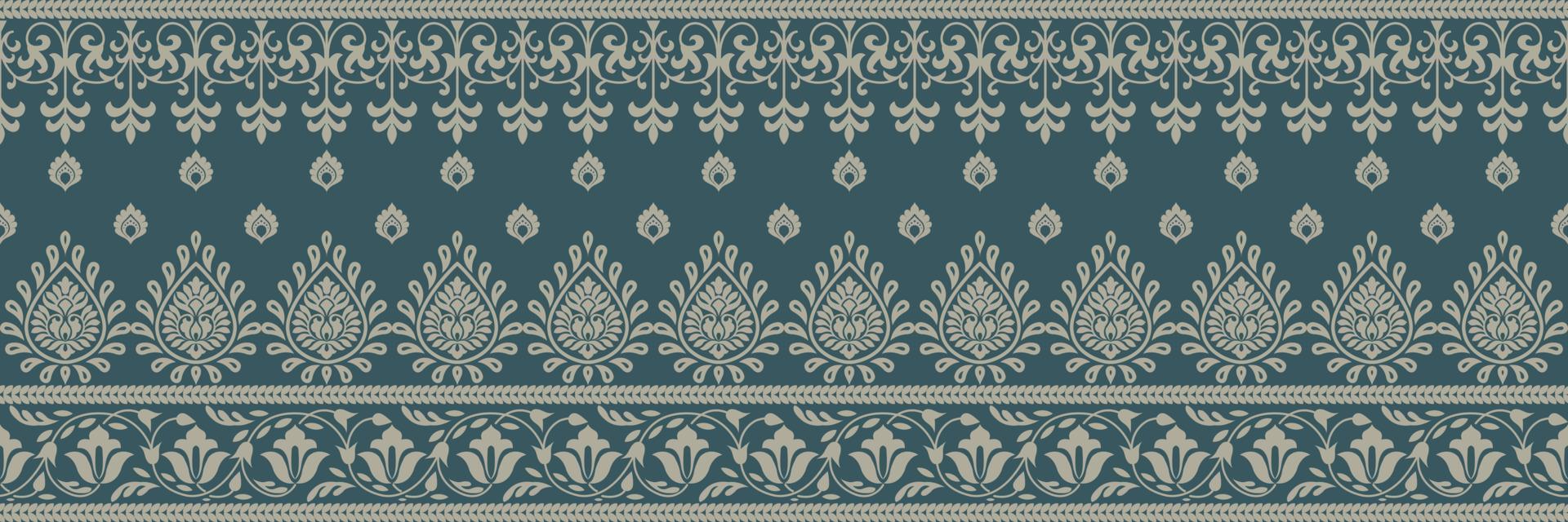 etnisch patroon. hoofddoek patroon. zijde nek sjaal. bandana afdrukken. hoofddoek. bloemen wijnoogst stijl. Indonesisch batik. textiel, kleding stof, tegel, kleding. tribal textuur. vector. blauw, rood, goud, geel. vector