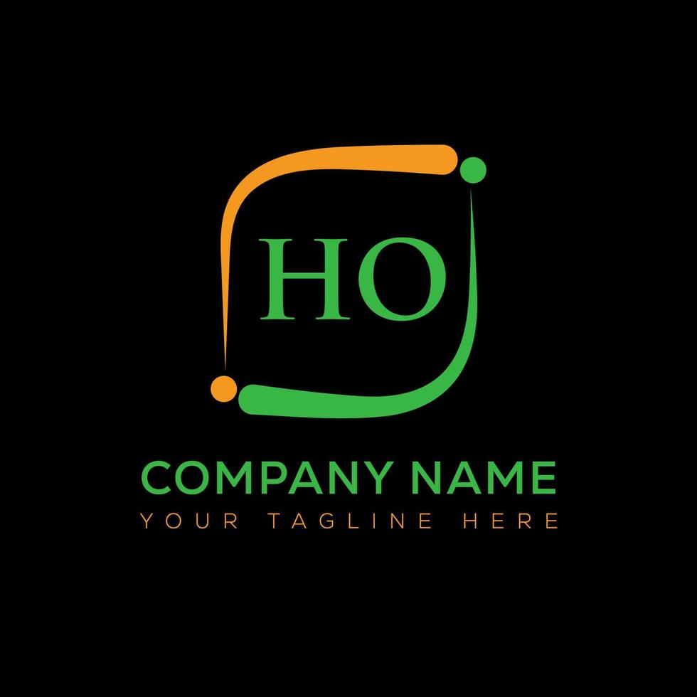 ho brief logo creatief ontwerp. ho uniek ontwerp. vector