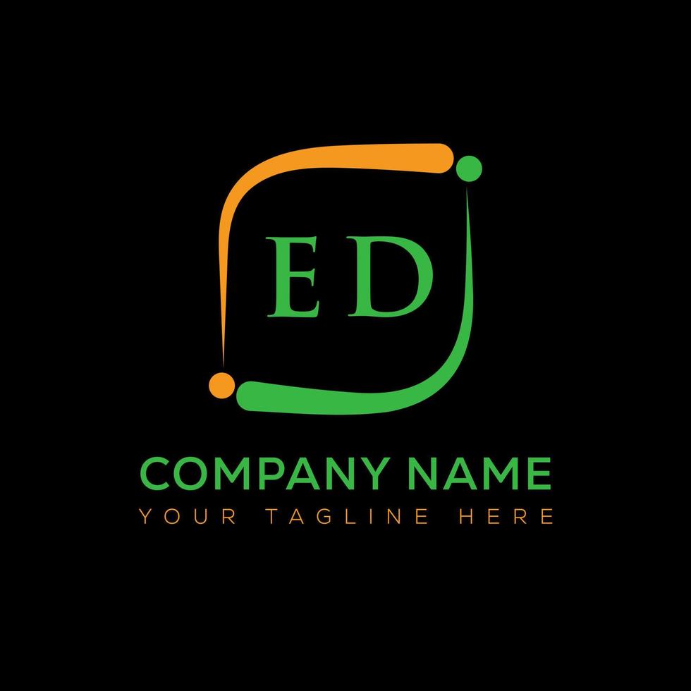 ed brief logo creatief ontwerp. ed uniek ontwerp. vector