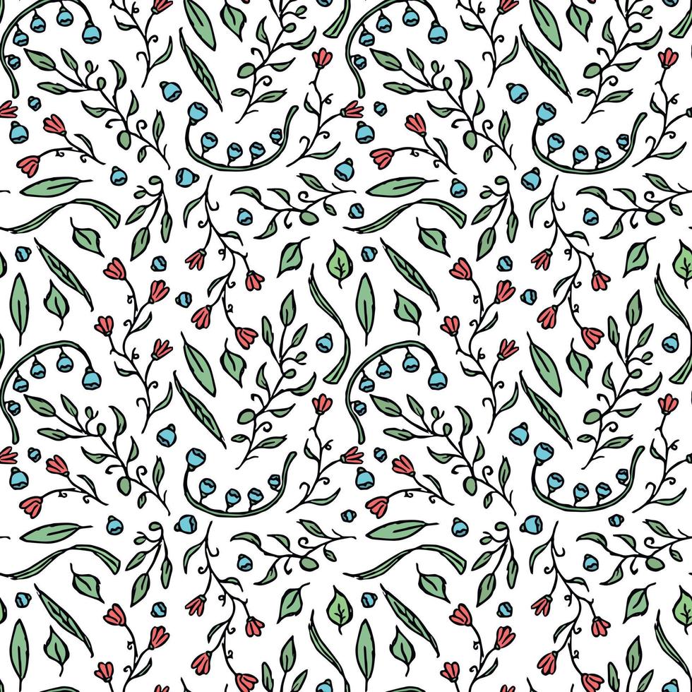 naadloos bloemen patroon. tekening achtergrond met bloemen. voorjaar patroon vector