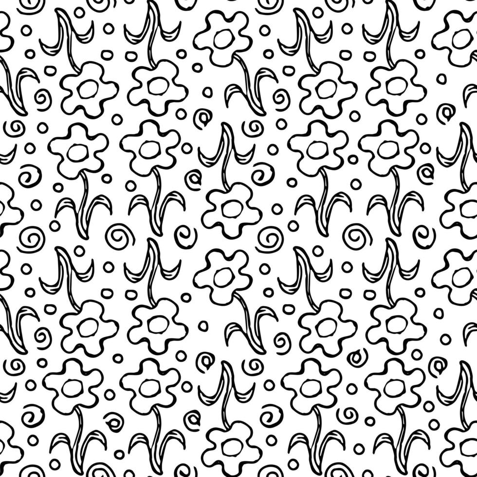 naadloos bloemen patroon. tekening achtergrond met bloemen. voorjaar patroon vector