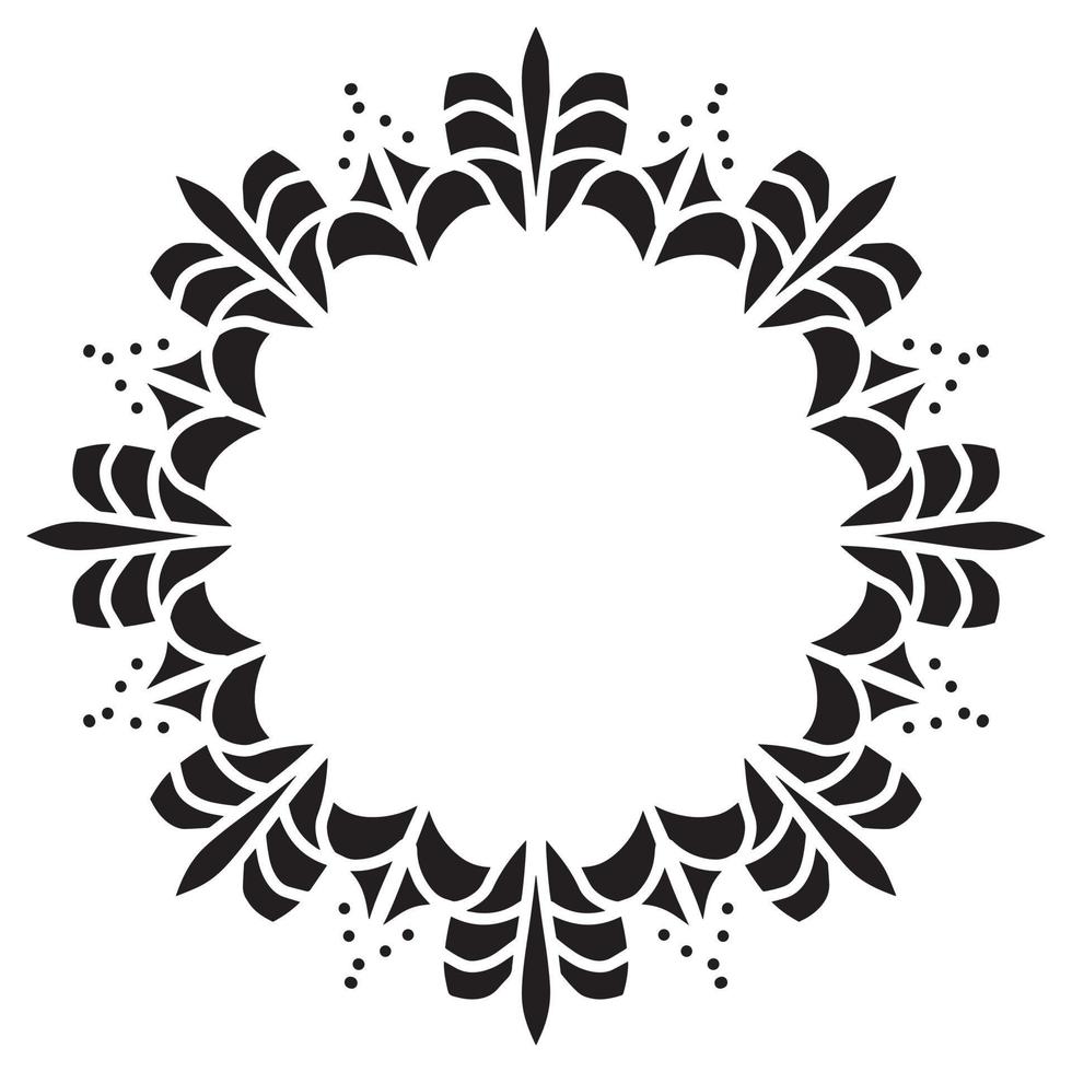 abstract bloemen ronde kader stencil vector