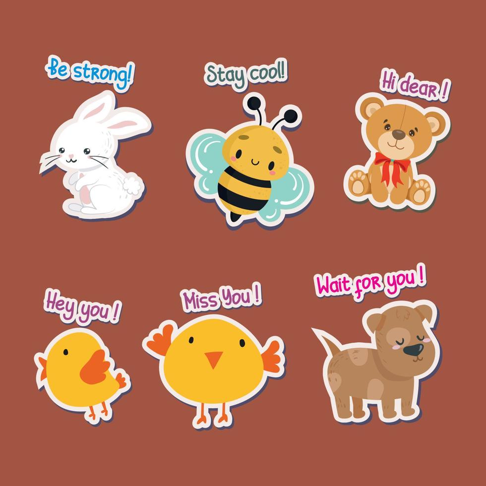 verzameling van schattig stickers voor kinderen vector