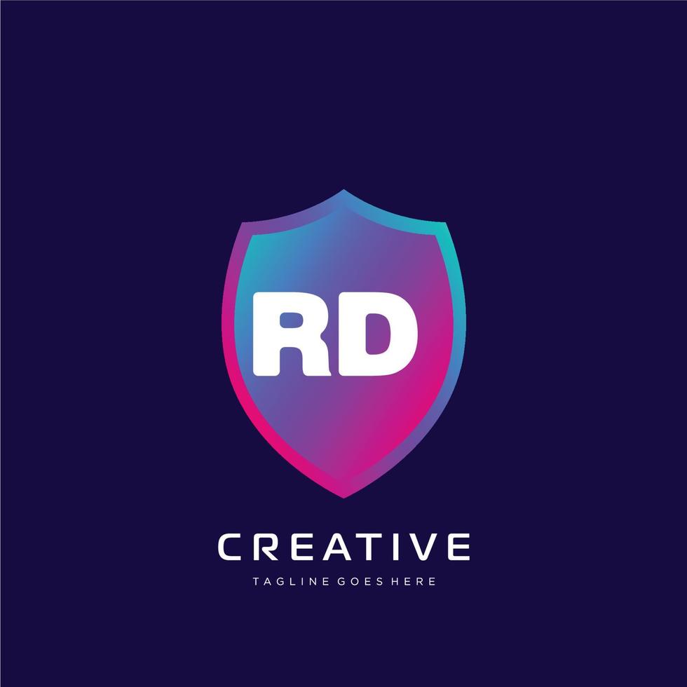 rd eerste logo met kleurrijk sjabloon vector