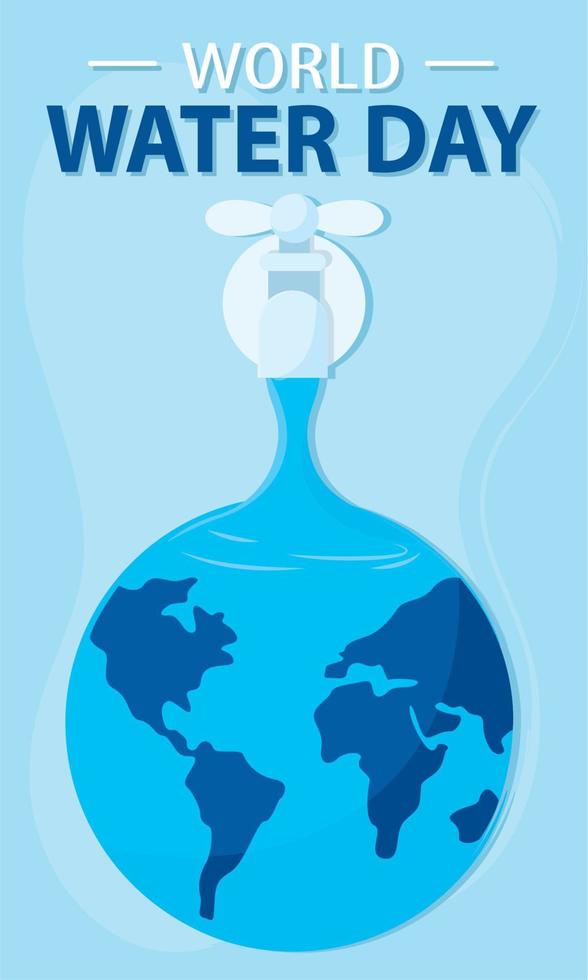 wereld water dag poster achtergrond vector illustratie