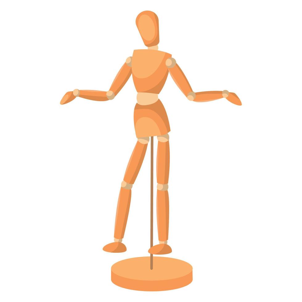 geïsoleerd gekleurde houten mannequin model- icoon vector illustratie
