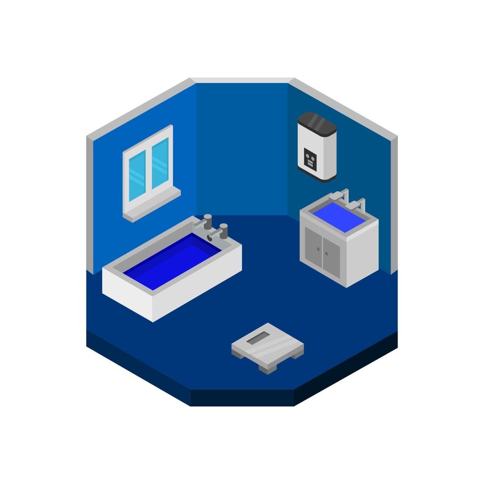 isometrische badkamer vector