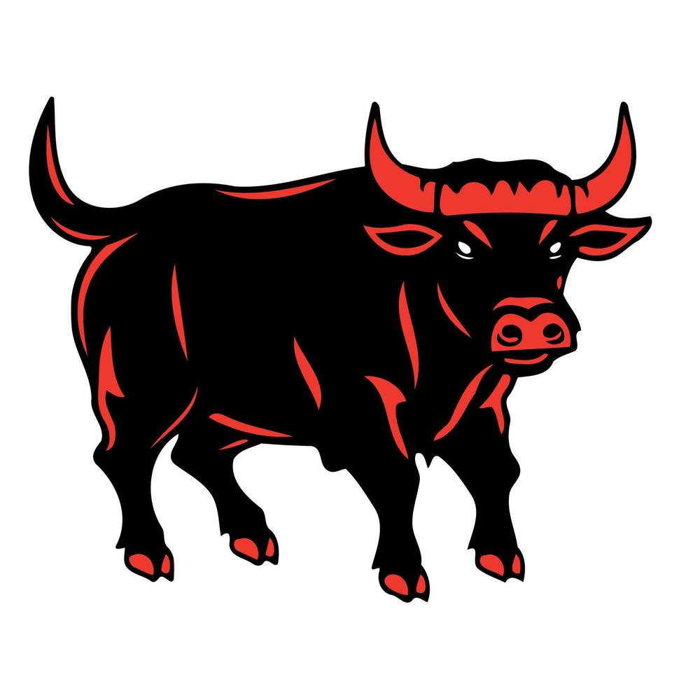 logo van een gehoornd stier vector