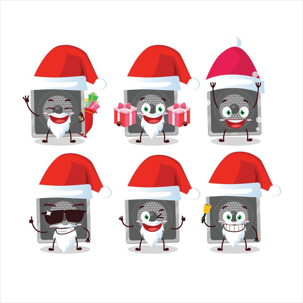 de kerstman claus emoticons met muziek- spreker tekenfilm karakter vector