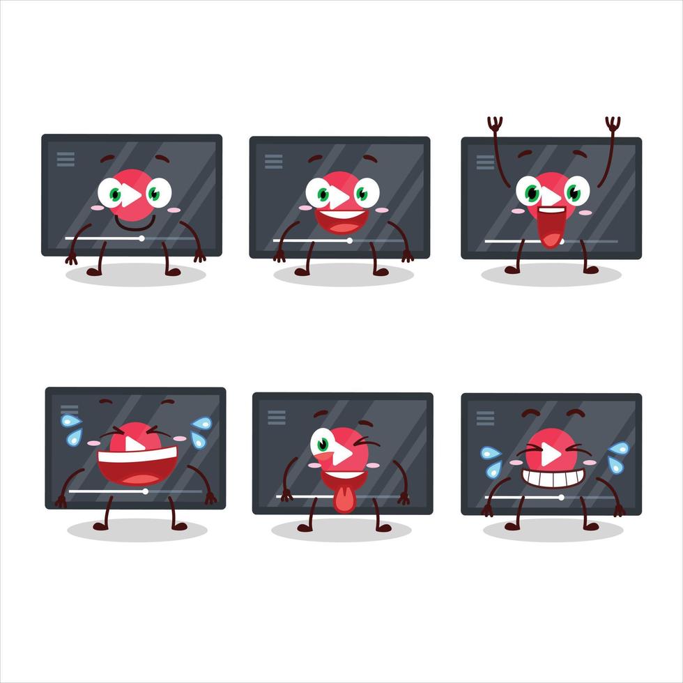 tekenfilm karakter van video Speel knop met glimlach uitdrukking vector