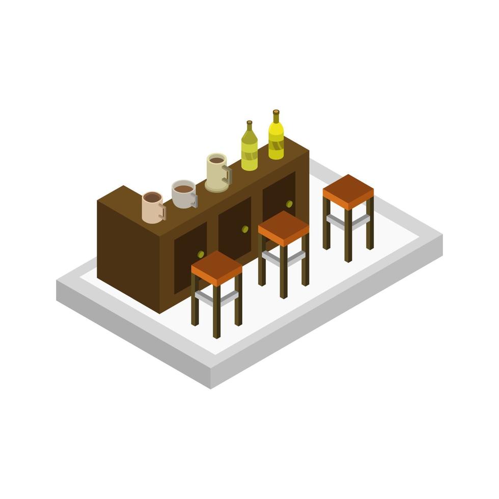 isometrische bar kamer op achtergrond vector
