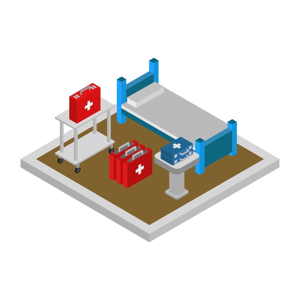 isometrische ziekenhuiskamer vector