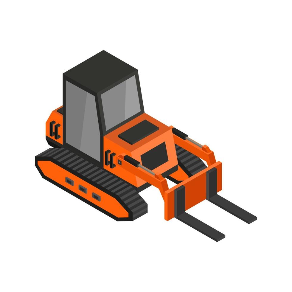 isometrische heftruck op achtergrond vector