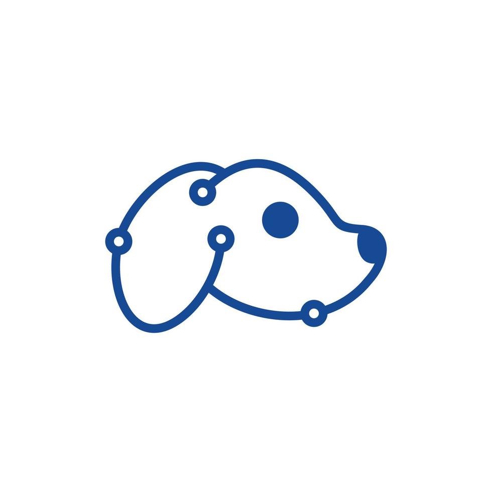 hond hoofd tech lijn gemakkelijk logo vector