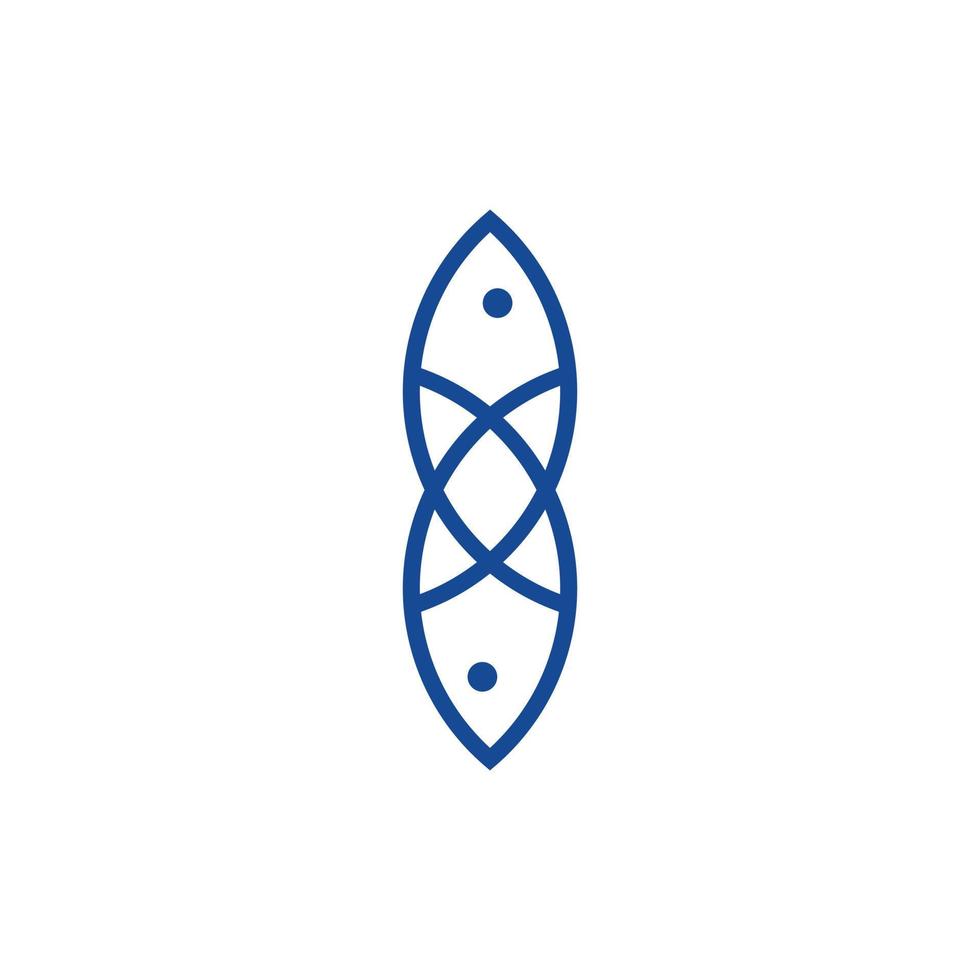 dier twee vis uniek lijn modern logo vector