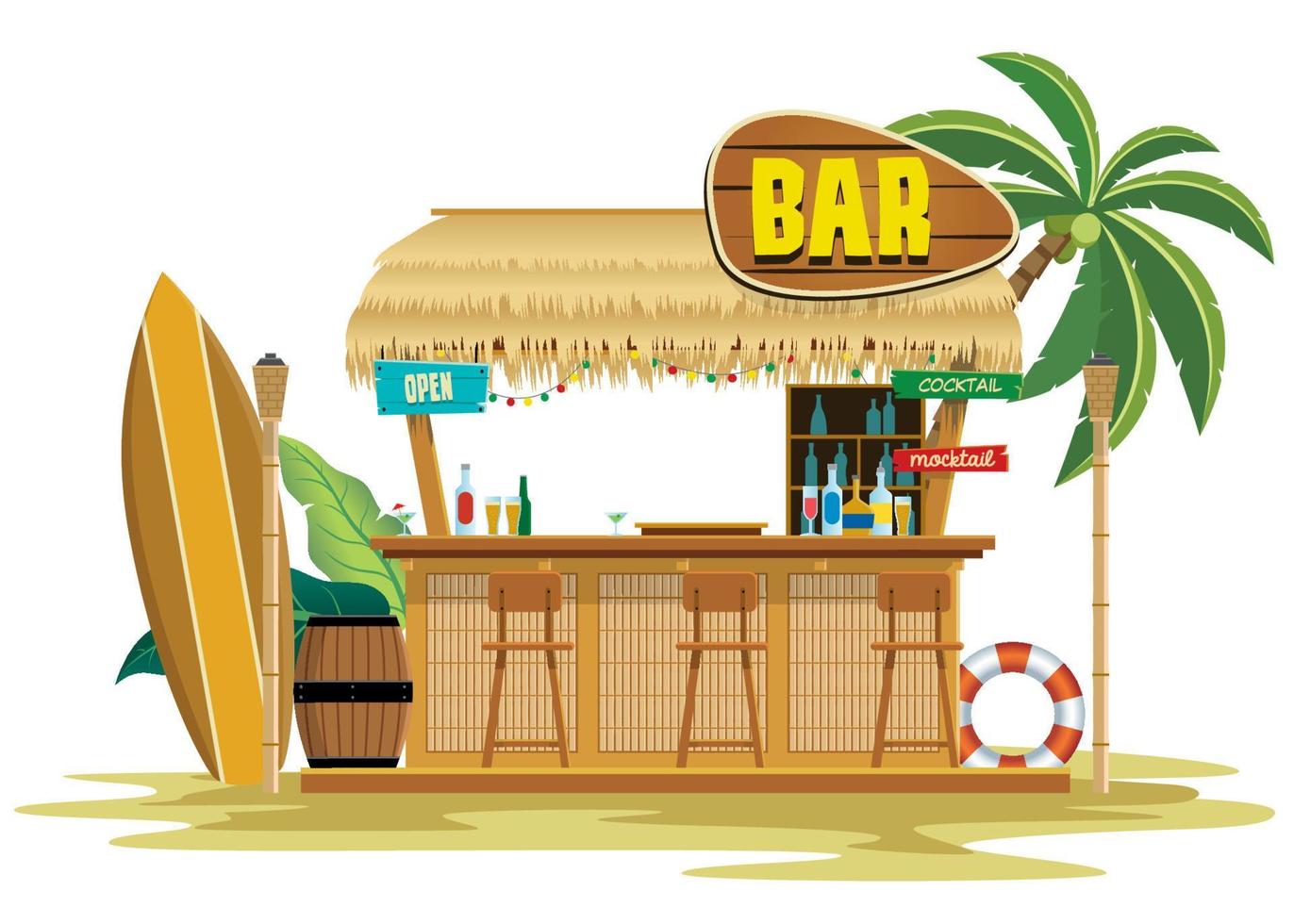 strand bar van tropisch vakantie vector