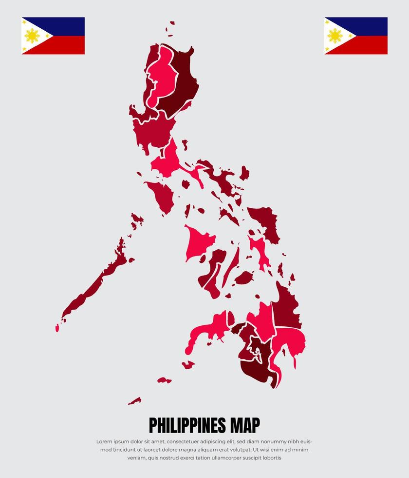 Filippijnen kaart ontwerp vector geschikt voor poster, sociaal media, banier, folder en backdrop