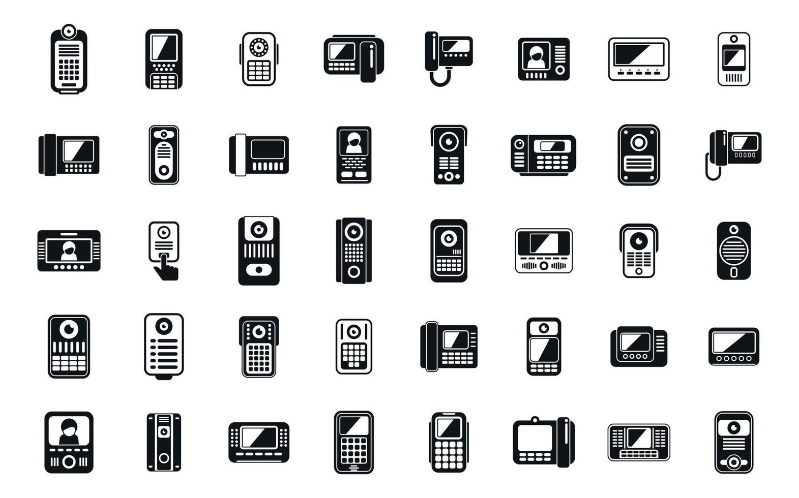 video intercom pictogrammen reeks gemakkelijk vector. deur telefoon vector